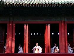 WS SLO MO Female Chinese dancers performing in traditional costume AUDIO / Beijing, Hebei Province, China Stock Footage