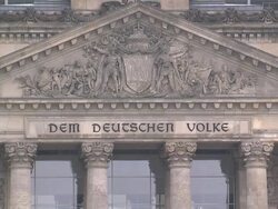Reichstag building with tourists outside. News Clip