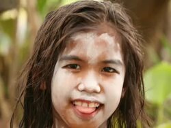 girl with her tongue out Stock Footage