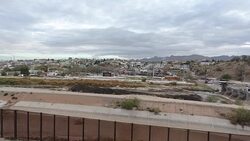 US Mexican border fence at El Paso aerials News Clip