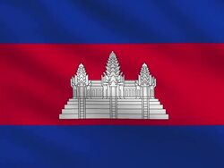 Cambodia Flag Stock Footage