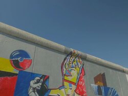 Berlin Wall, Grafitti, Murals, TD Stock Footage