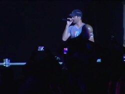 Spanish singer Enrique Iglesias performs in Madrid Stock Footage