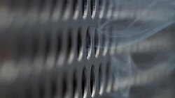 Steam shot on the stainless steel Stock Footage