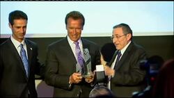 Arnold Schwarzenegger attends 63rd Israeli Independence Day celebration News Clip