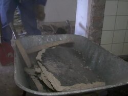 MS Housebreaker at apartment block / Saarburg, Rhineland- Palatinate, Germany Stock Footage