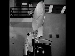 SYND 16 7 68 HUGHES DESIGNED COMMUNICATIONS SATELLITE DISPLAYED News Clip