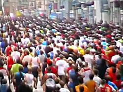 Marathon runners Stock Footage