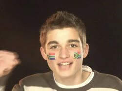 South Africa soccer supporter / Fan 2- HD & PAL Stock Footage