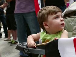 Protesters Demonstrate Against Intervention In Syria Stock Footage