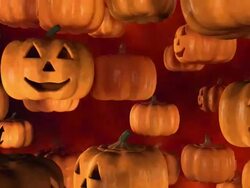 Halloween, Falling Pumpkins with Fire (Loop + Alpha) Stock Footage