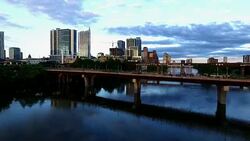 Amazing Reflections of Austin Texas Capital City Spring Sunset on the Lake Stock Footage