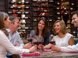 Friends making a toast at a restaurant Stock Footage