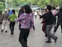 MS Shot of Dancing Chinese ladies / Shanghai, China Stock Footage