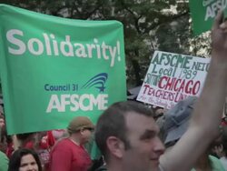 Chicago Teachers Union rally on September 3, 2012 Stock Footage