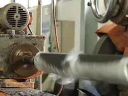 Operating the Industrial Lathe Stock Footage