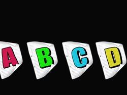 Cartoon  A4 paper with letters ABCD dances the can-can. Stock Footage