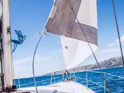 MS Sail Of A Sailboat Stock Footage