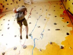 Indoor Rock Climber Stock Footage
