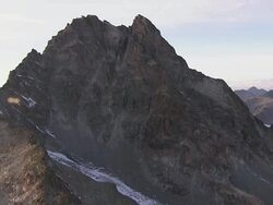 WS AERIAL View of Piz kesch and kesch needle and porta d'Es cha, Porchabella Glacier with rhaetian alps / Piz Kesch, Upper Engadin, Switzerland Stock Footage