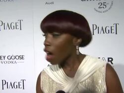 INTERVIEW: Estelle on how she feels about Dame Elizabeth Taylor's work in the fight against AIDS at the amfAR's Inspiration Gala at Los Angeles CA.  Stock Footage