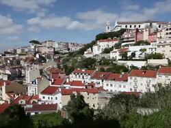 Lisbon Alfama panoramic view Stock Footage