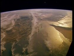 View of Earth from space, over Middle East, Persian Gulf, STS-55 Stock Footage