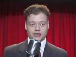 HD: Comedian Talking Into Microphone Stock Footage