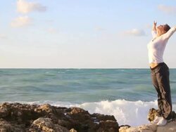 girl and storm Stock Footage