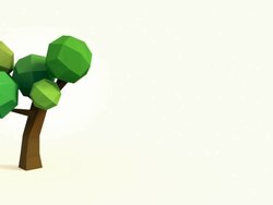 Growing lowpoly tree Stock Footage