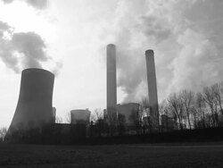 Coal power plant against pollution Stock Footage