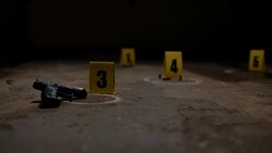 Crime Scene Markers Stock Footage