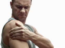 HD: Man Suffering Arm Pain Stock Footage