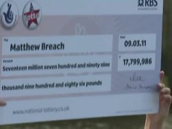 Man wins 17 Million Pounds on the Lottery News Clip