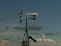MS Shot of automated weather observation station with wind vane and anemometer / Kansas, United States Stock Footage