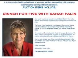 A woman from Alabama lands the winning bid in an online auction for dinner with Sarah Palin, the former Republican vice presidential candidate and governor of Alaska. News Clip