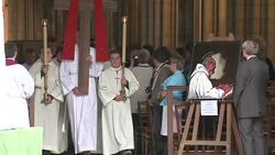 CLEAN : Mass ends as France lays to rest priest slain by jihadists News Clip