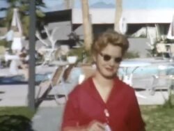 Blonde In Palm Springs 1950's Stock Footage