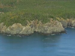 WS ARIEAL View of Coastline / Maine, United States Stock Footage