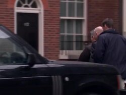 British Cabinet members leave COBRA meeting News Clip