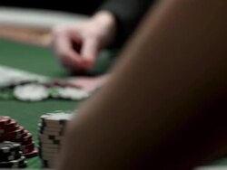 HD DOLLY: Checking Hole Cards Stock Footage