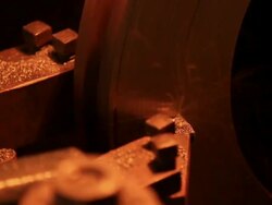 Machine working in the Industrial lathe Stock Footage
