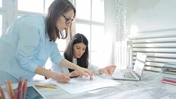 Businesswomen working together. Stock Footage