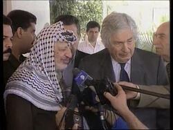 GAZA: ARAFAT SAYS HE IS OPTIMISTIC ABOUT PEACE PROCESS [V] News Clip