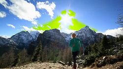 Woman running uphill Stock Footage