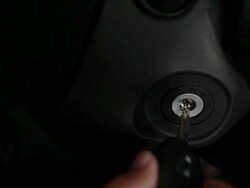 Cars starting with a key. Stock Footage