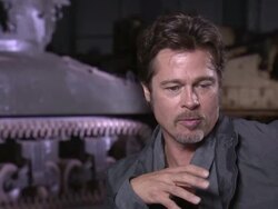 INTERVIEW - Brad Pitt & David Ayer at the Junket of Fury Cam A Stock Footage