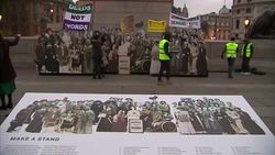 Suffragette exhibition in Trafalgar Square to celebrate the centenary of the Representation of the People Act News Clip