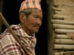 People of Nepal: Senior man from rural background Stock Footage