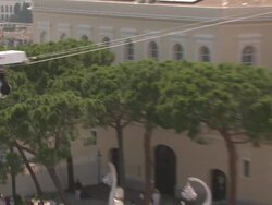 ATMOSPHERE Palace and crowds at the Monaco Royal Wedding: First Appearance of Married Couple at Monaco . (Footage by WireImage Video/Getty Images Entertainment Video) Stock Footage